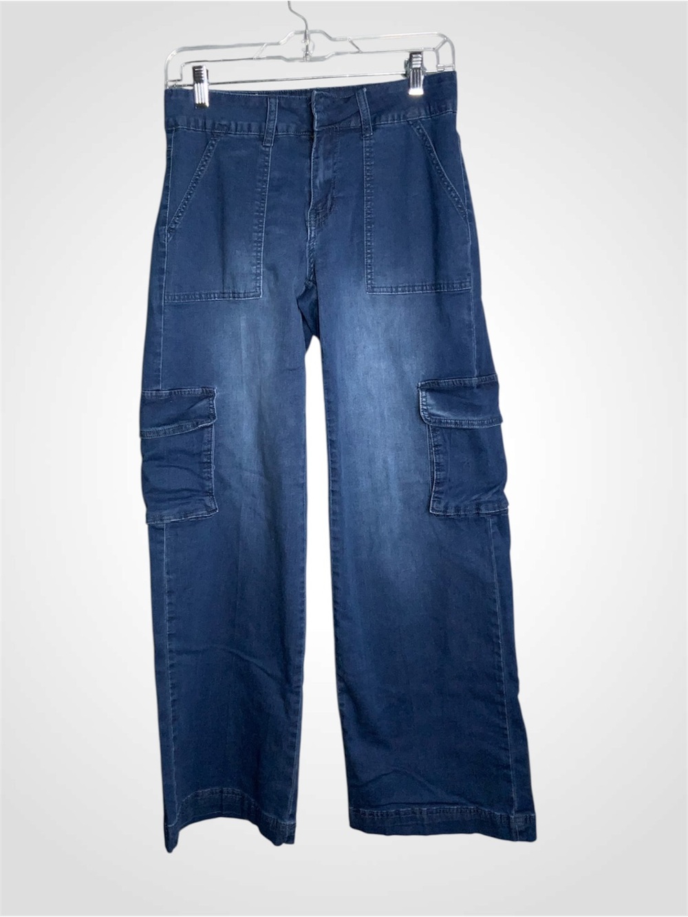 State Of Independence Wide Leg Cargo Jeans for Women - Dark Blue Flare - 6